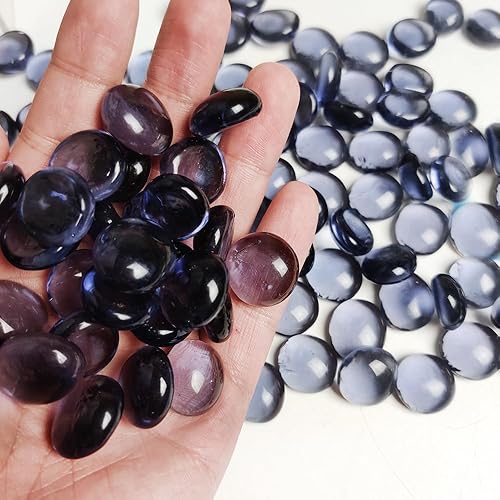 Gemas de cristal gris claro púrpura con cuentas planas de canicas de 1 libra para rellenos de jarrones, piedras de mosaicos de manualidades, disponible en Yaxa Venezuela