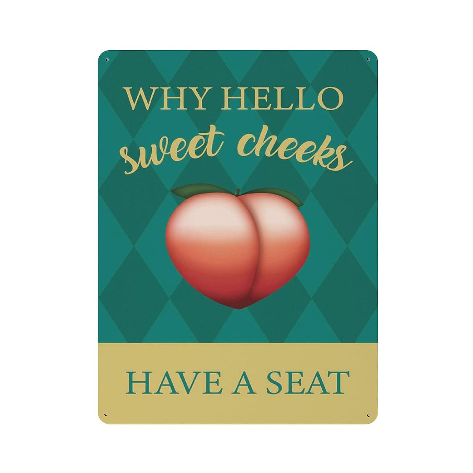 Targa In Metallo Vintage WEIMEILD 20x30 Cm | Hello Sweet Cheeks | Decorazione Da Parete Per Bar, Cucina, Garage - 2