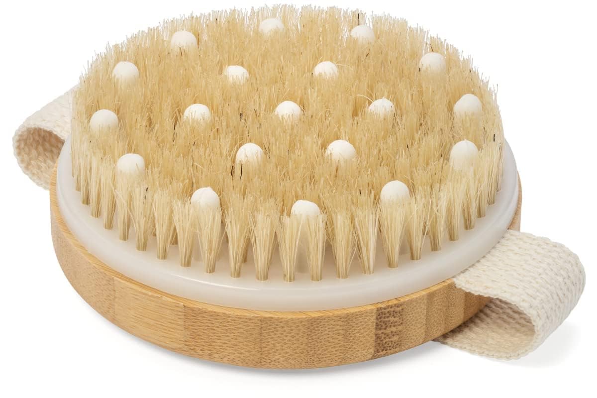 Wooden Round Bath Brush (1 Piece) | Body Scrubber Brush with Soft Bristles | Round Bath Cleaning Brush for Shower, Bath & Daily Body Cleansing-image-32