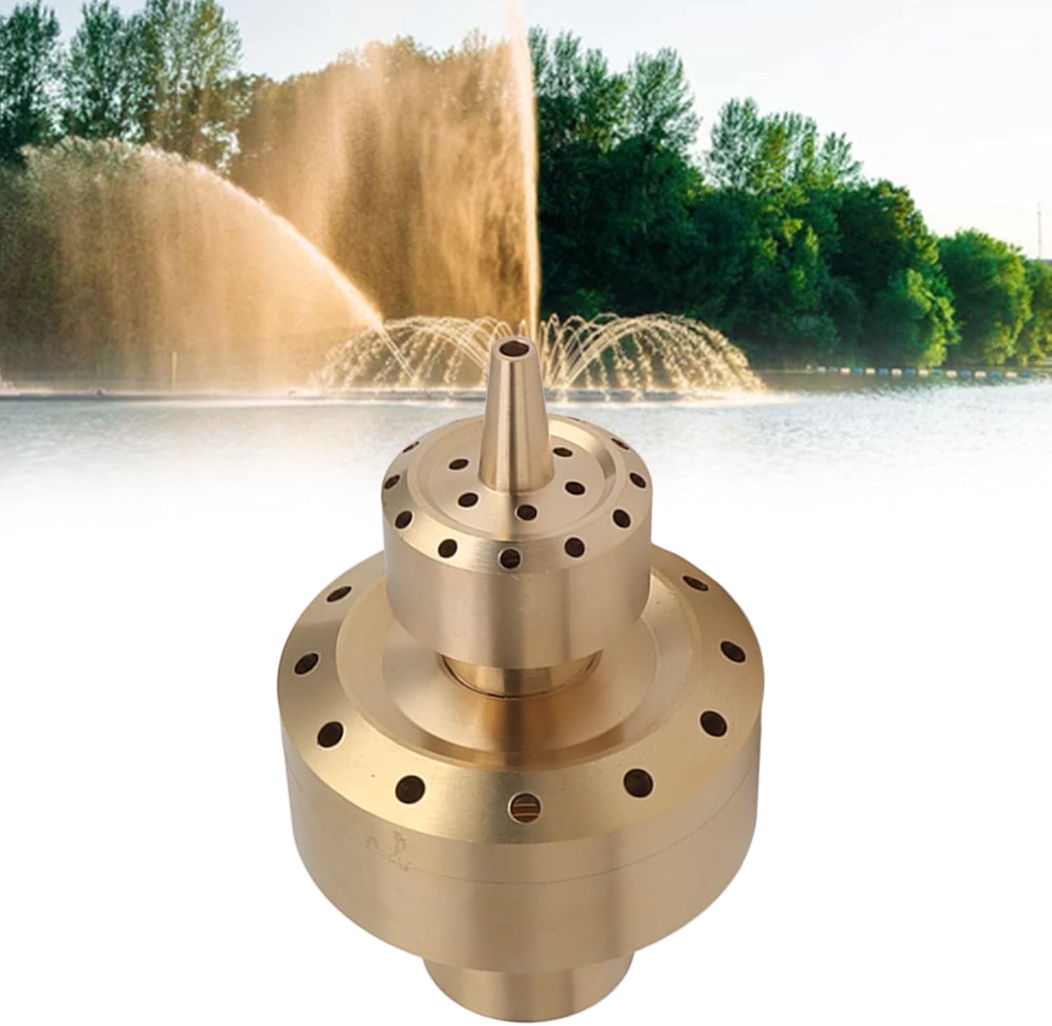 Brass Fountain Nozzle Heads, Water Fountain Nozzle Sprinkler, DN20 Column Multi Direction Water Spray Nozzles for Garden Pond (G1in)