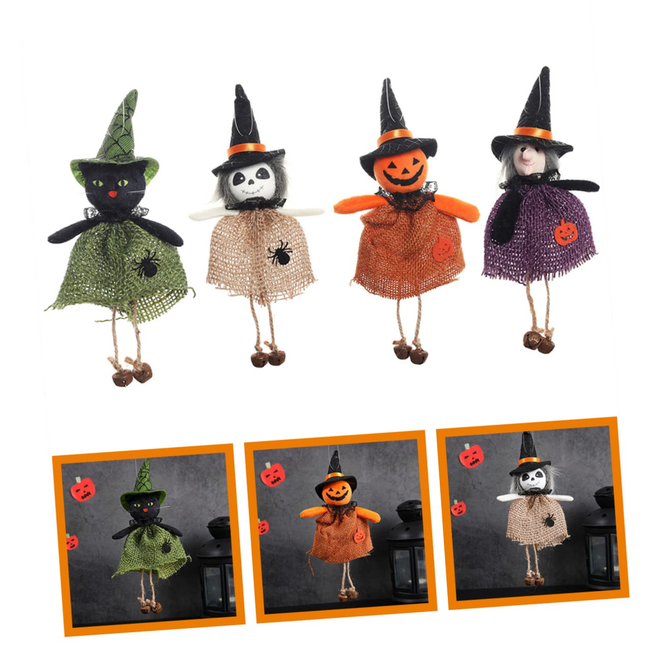 Cabilock 20 Pz impiccagione della strega di halloween it halloween zucche decorazioni per feste di decorazioni per gatti appese ornamento fantasma appeso di