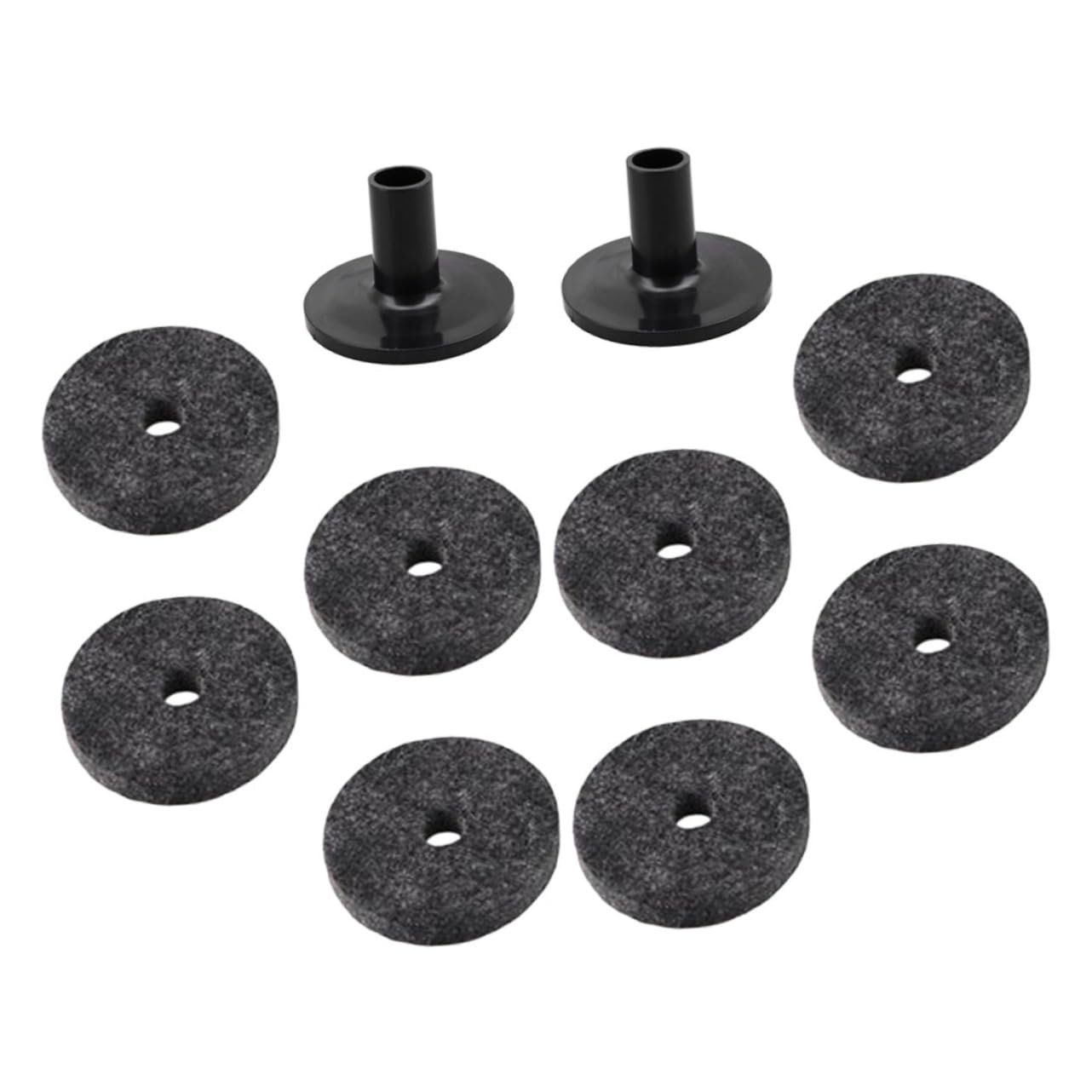 FAVOMOTO Protective Drum Cymbal Gadgets 8 Pcs 2.5cm Felt Pads Anti-slip Tubes for Drum Kit Accessory