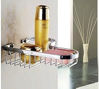 Vista 3 de Shower Caddy Basket,Corner Shower Shelf Soap Holder,Brass Wire Basket for Inside Shower Wall Storage Bathroom Organizer in Polished Chrome cromado