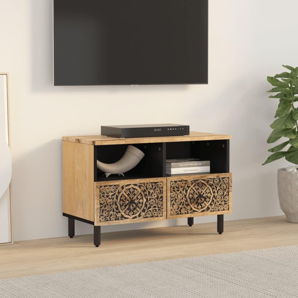 Lite drewno mango solidna szafka pod TV brąz 70x33x46 cm