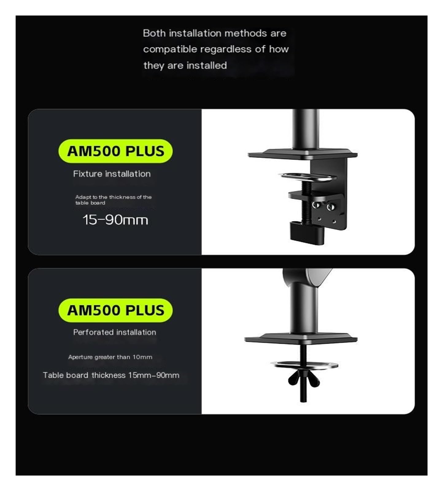 Ampio supporto for monitor da 12 kg, braccio robotico, schermo del computer, sollevamento perforato e rotazione AM500PLUS(White)