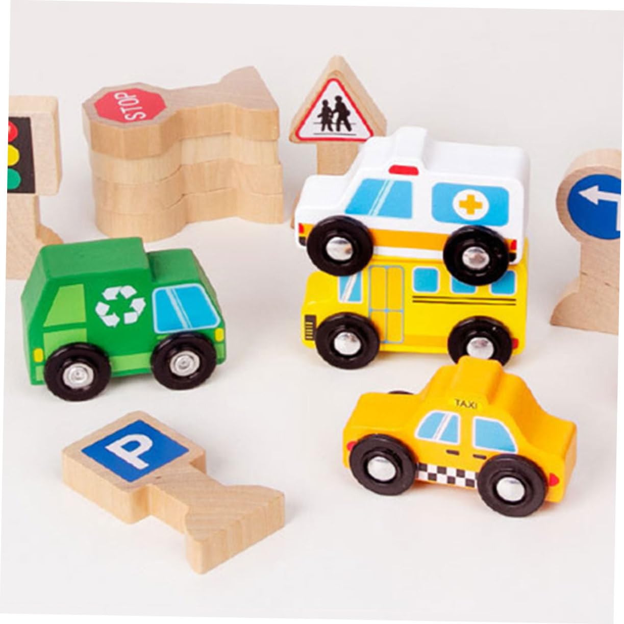 Amazon.co.jp: TOYANDONA 3個セット 子供用木製乗り物 木製車両 木の車 
