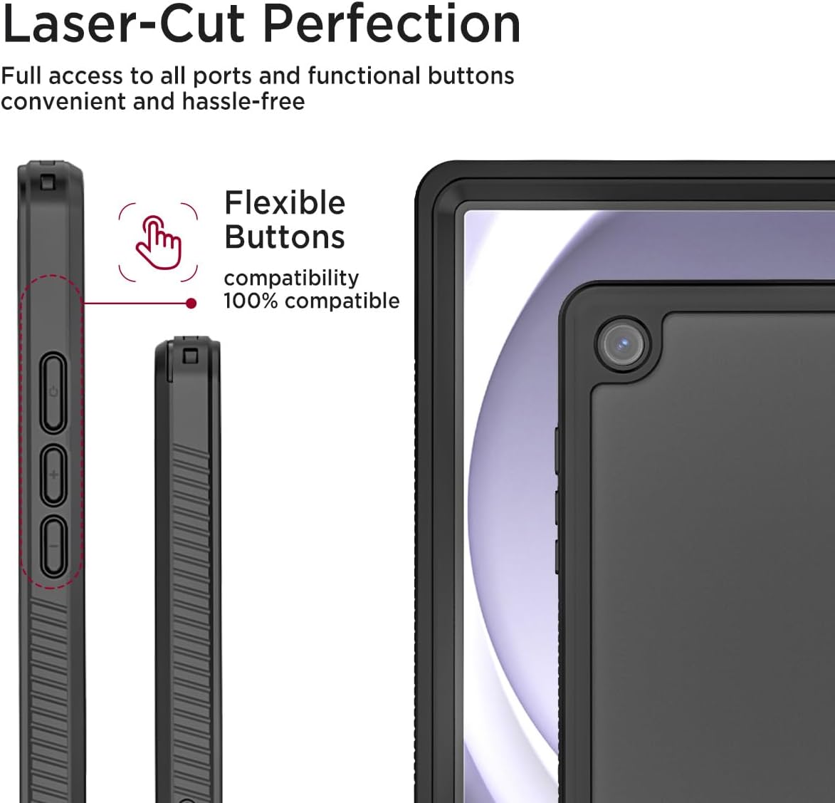 Miimall Compatible for Samsung Galaxy Tab A9+/A9 Plus Waterproof Case, 360 Full-Body TPU Ultra-Thin Transparent PET Front Waterproof Case for Galaxy Tab A9+/A9 Plus 11" 2023(Model SM-X210/X216/X218)