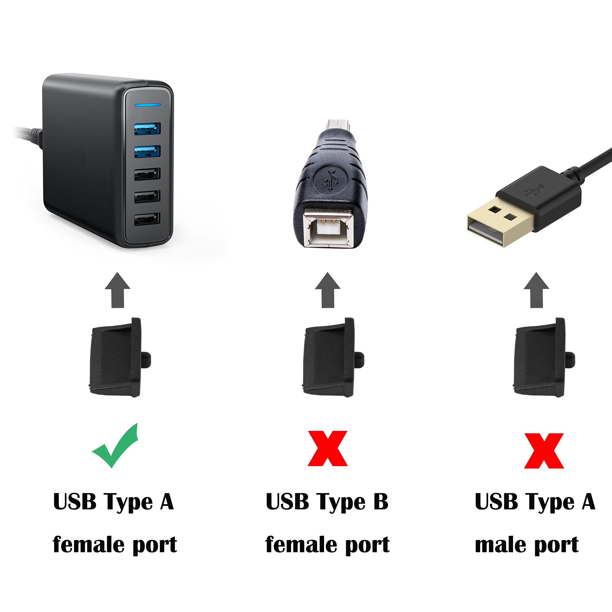 48 Cache Ports USB-C Savita - Capuchons Silicone Anti-Poussière - Pour Téléphone, PC, Chargeur - Multicolore