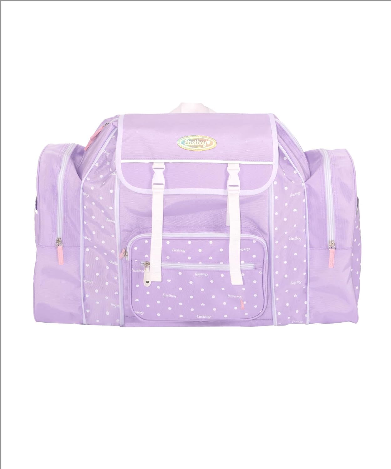 [EASTBOY] リュックサック キッズ サブリュック 大容量 50L A4 林間学校 修学旅行 通学 旅行カバン 拡張 伸長 キャンプ 部活 女の子 ドット柄 水玉 別注