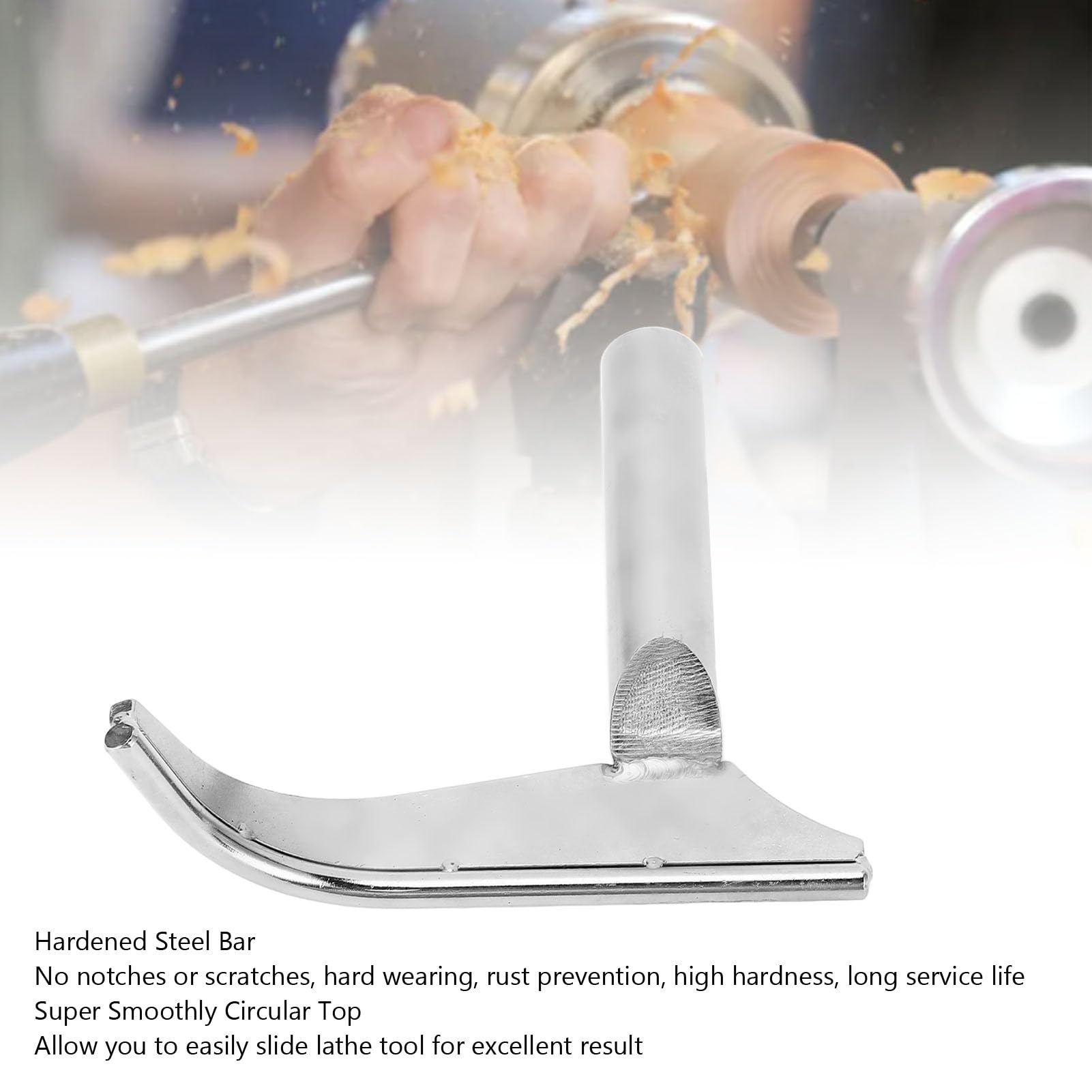 J Curved Lathe Tool Rest 25mm Post Multi Functional Curved Design Hardened Steel Construction for Woodworking