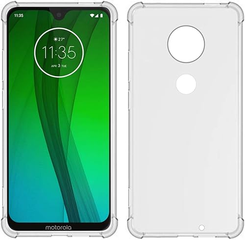 TIYA Caso para Motorola G7 CasoMoto G7 Plus Clear 6.2 "TPU Cuatro Esquinas Funda Protectora Transparente Suave Funda