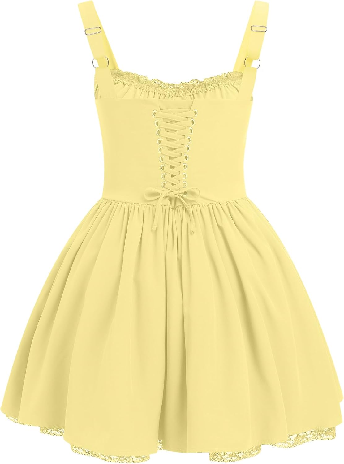 Women's Corset Dress Floral Mini Sexy Spaghetti Straps Low Cut Lace Short Dress Ruffle Summer Bustier Sundress - Image 2