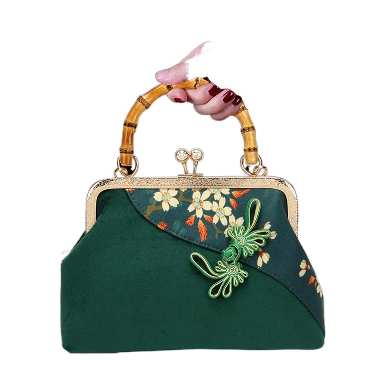 Sac Cheongsam pochette de banquet en velours doré pour femme et jeune fille