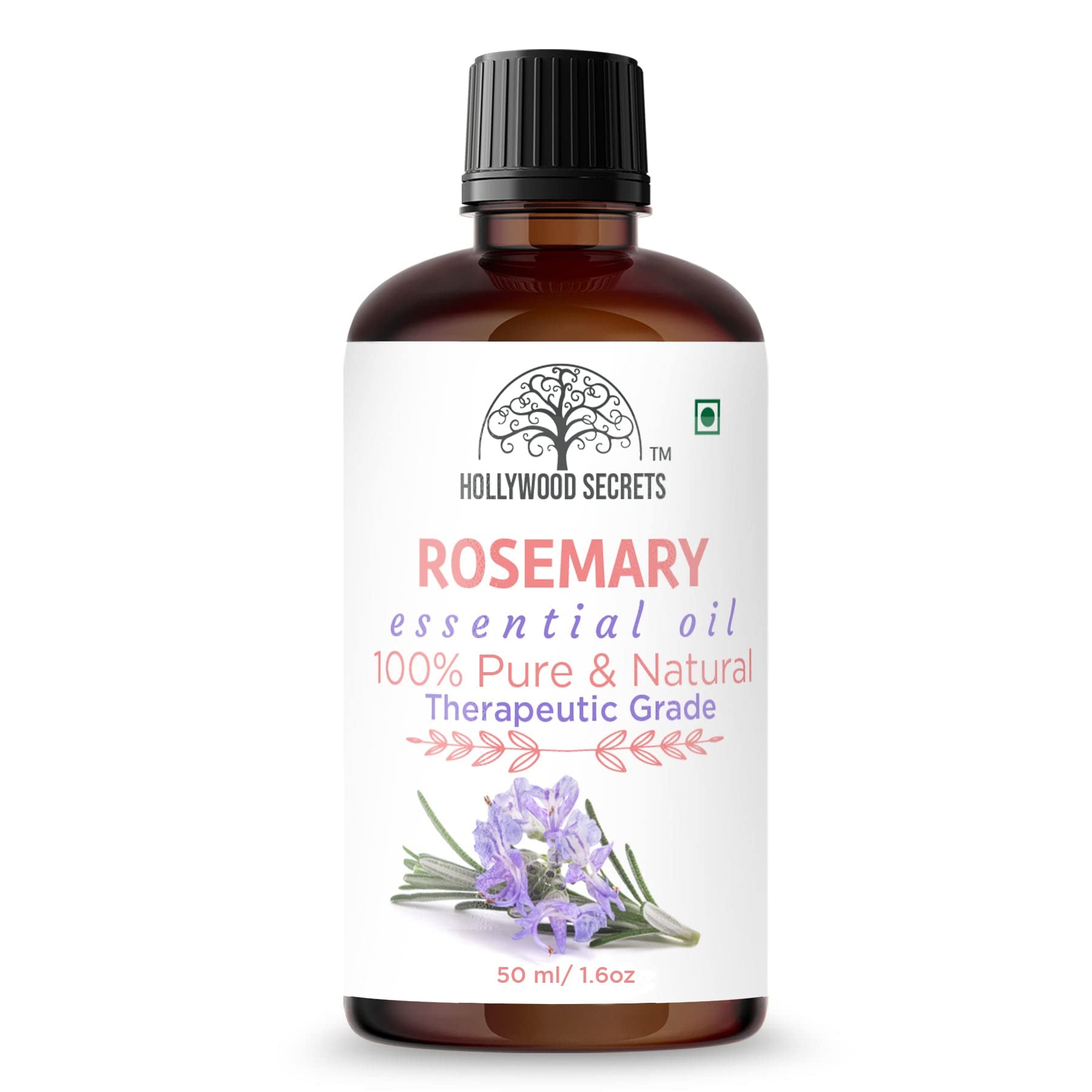 Hollywood Secrets Pure Rosemary Essential Oil Therapeutic Grade 50ml