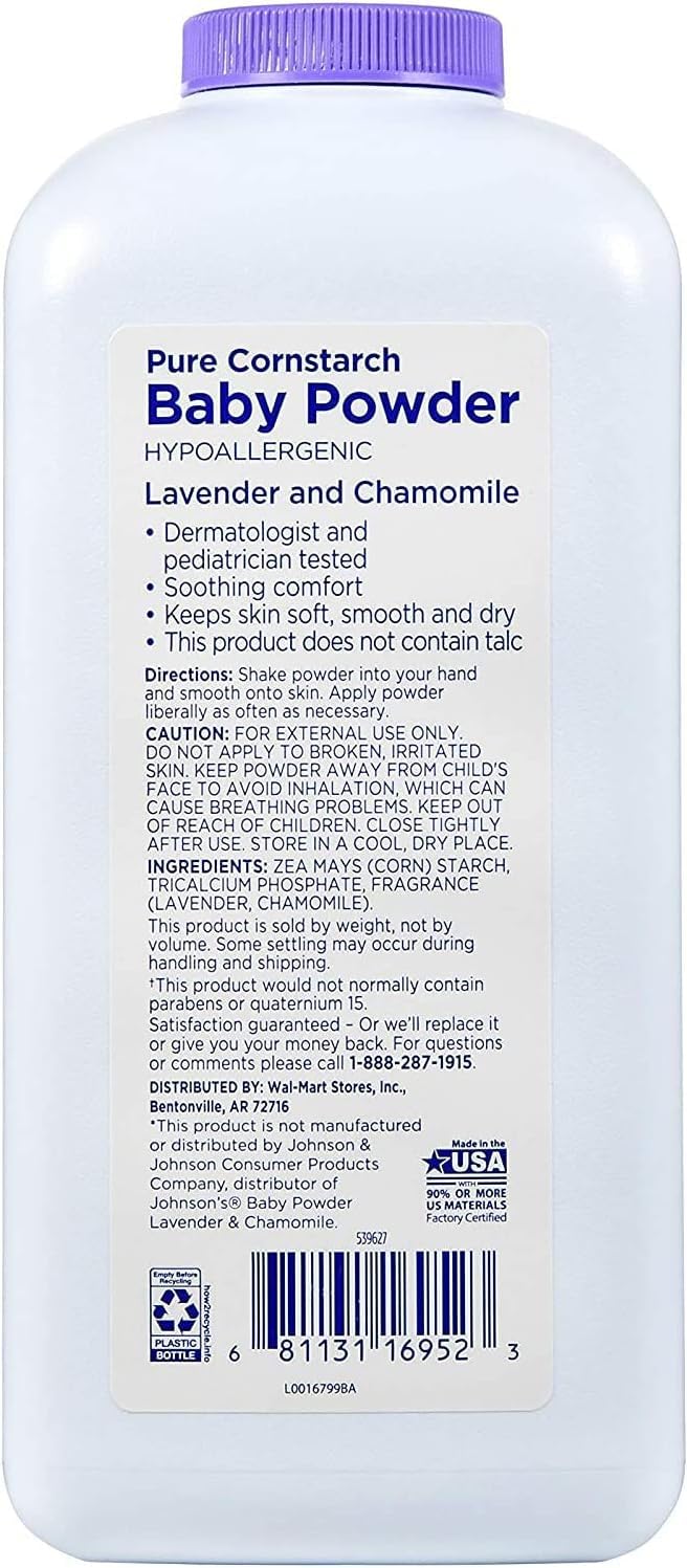 Pure Baby Powder with Lavender and Chamomile 22 oz (Pack-2)