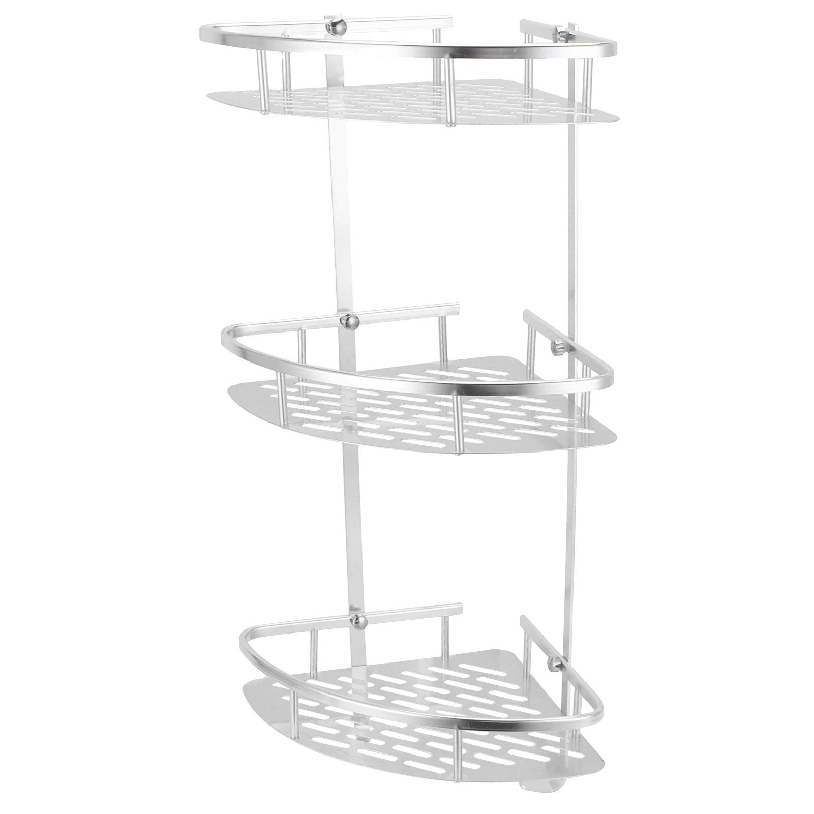 Fafeicy Scaffale Doccia Angolare 3 Ripiani Organizer da Parete per Bagno Carrello Doccia a 3 Livelli per WC e Doccia