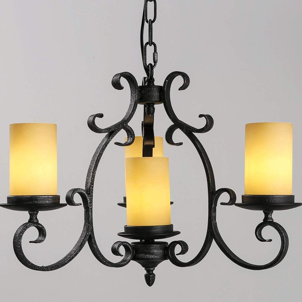 Iron Art Candle Holder Chandelier - Industrial Style 4-Light 57 X 42.5cm Chain Length 180cm V