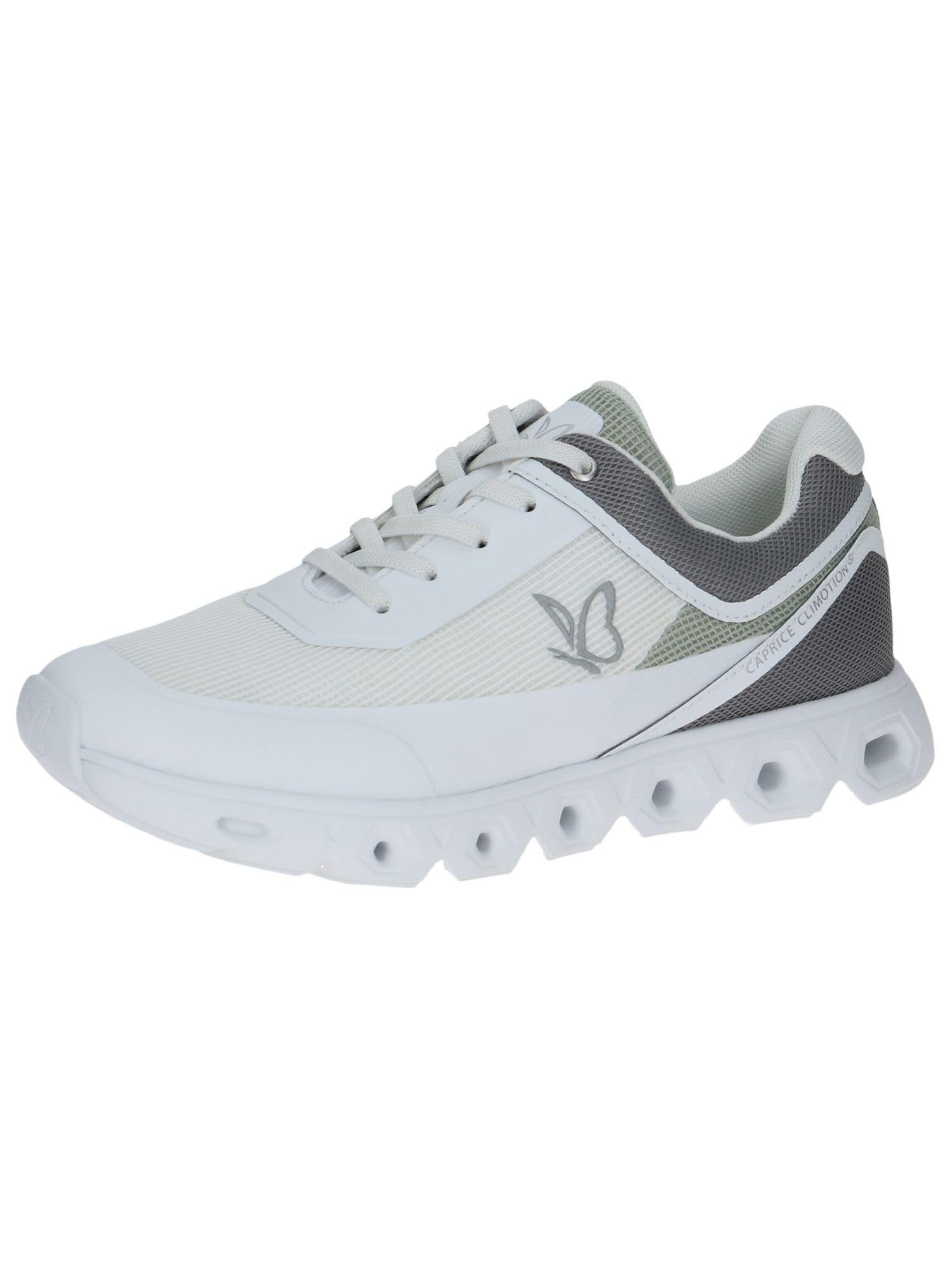 CAPRICE Women Sneakers Flat Sporty Vegan, White (Offwhite Comb), 6.5 UK