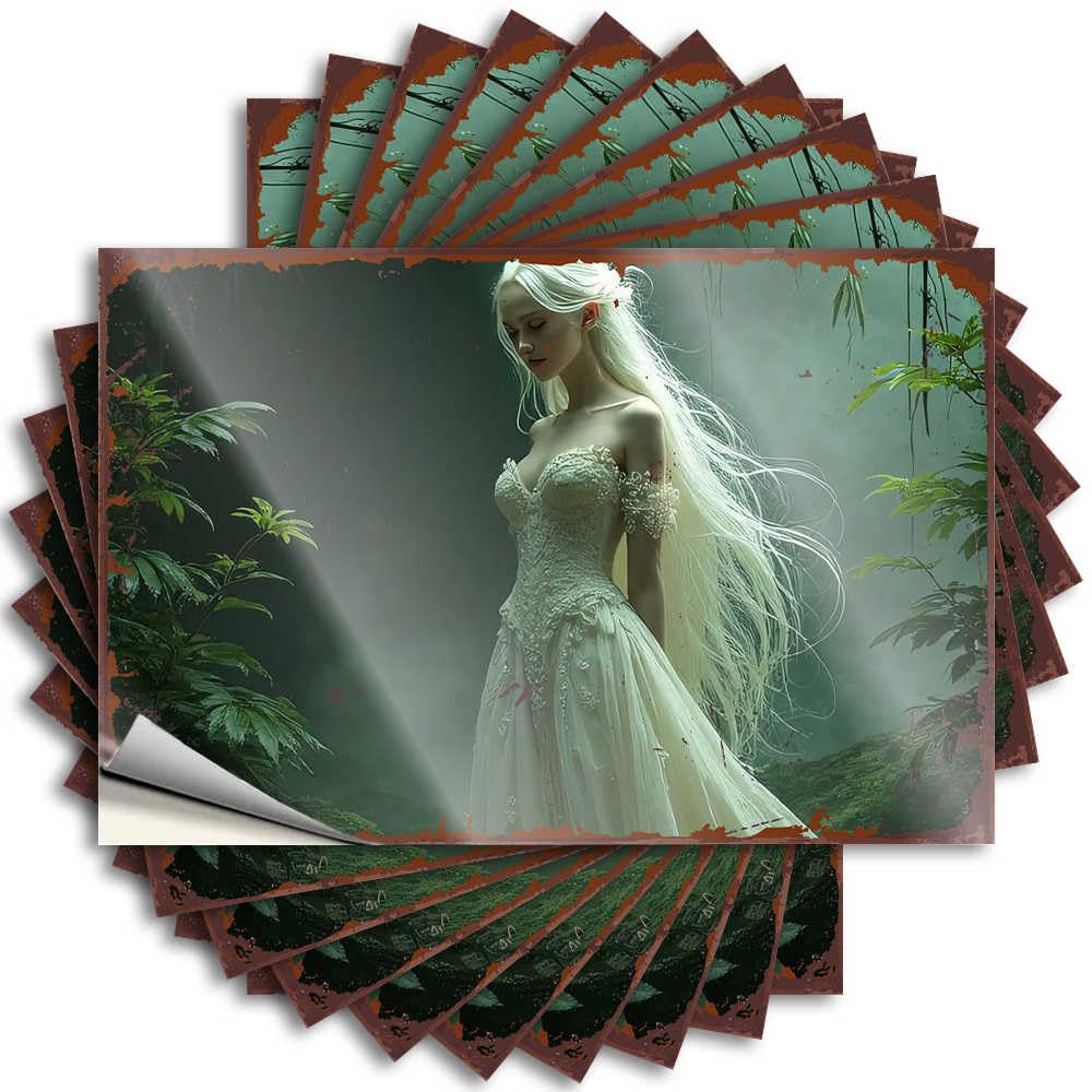 Funny Sticker Rv Camping Accessories Vinyl Sticker | Enchanted Forest Bride: A Mystical Fantasy Portrait Neutral for Teen Use(12X18CM)