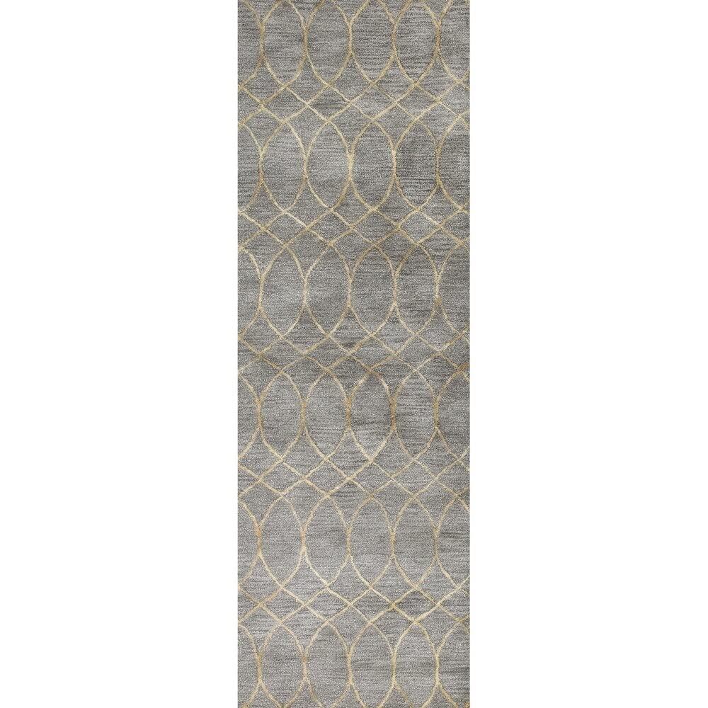 Bashian Collection Hand Tufted Wool & Viscose Area Rug, 2.6' x 8', Grey
