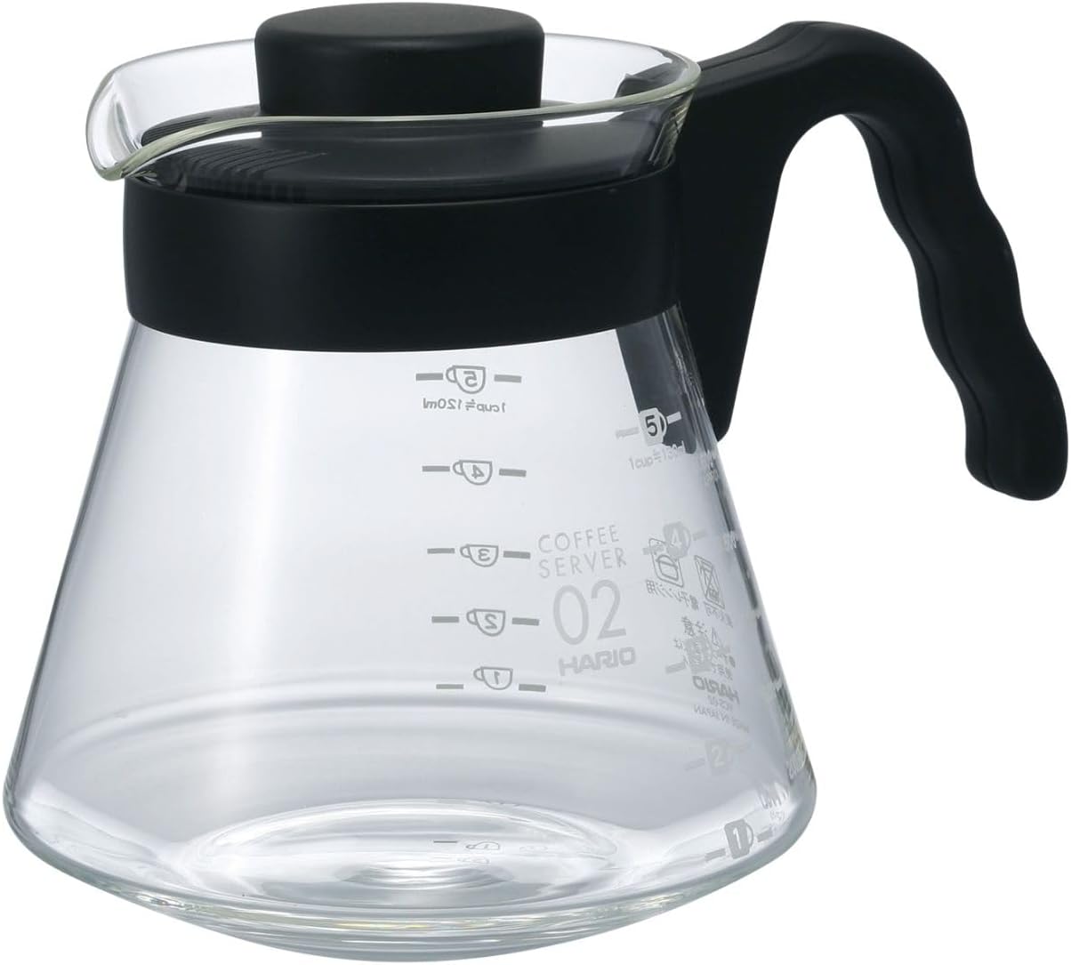 HARIO V60 Coffee Server, Practical Capacity 700ml, Black, Made in Japan, VCS-02B