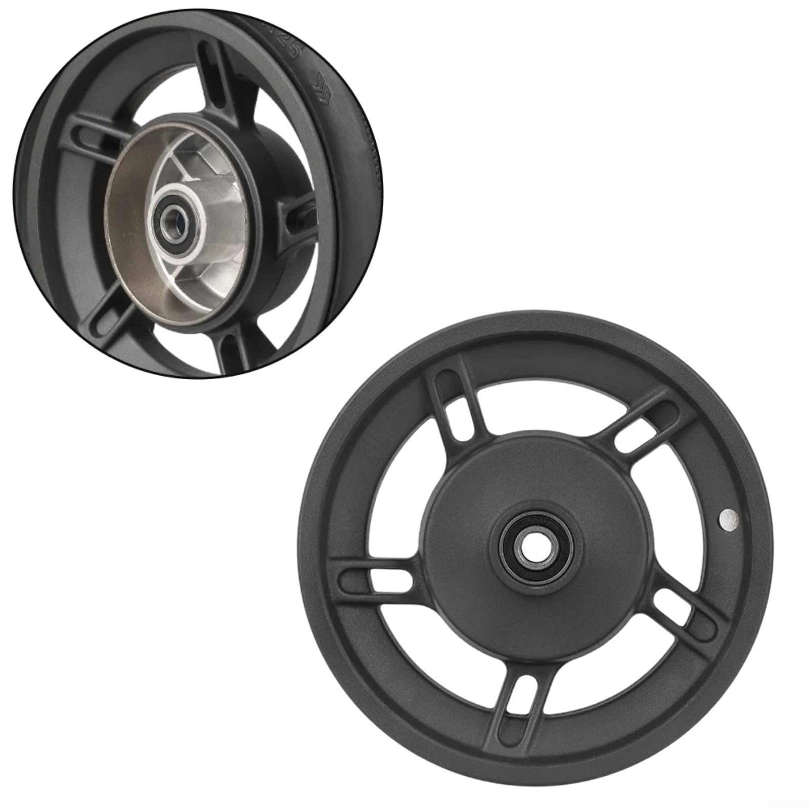 HpLive Aleación de Aluminio Buje de Rueda Montaje con Neumáticos Para Xiaomi Electric Scooter 4 Lite 2ª Generación, Llanta Delantera Trasera Recambio Negro Resistente Ligero