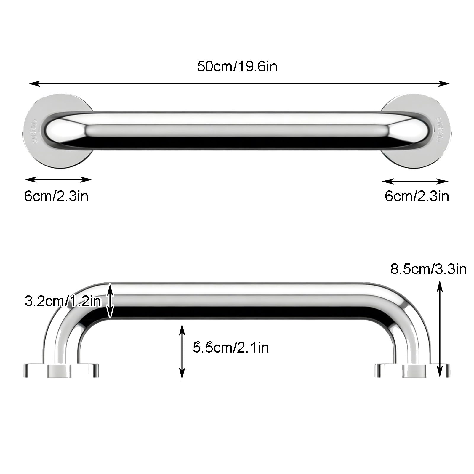 Maniglione Di Sicurezza per Doccia, Antiscivolo, Portata 227 Kg (500 Libbre), Ideale per Bagni Domestici Moderni, Hotel E Ristrutturazioni per L'accessibilità (anziani/disabili)(40cm)
