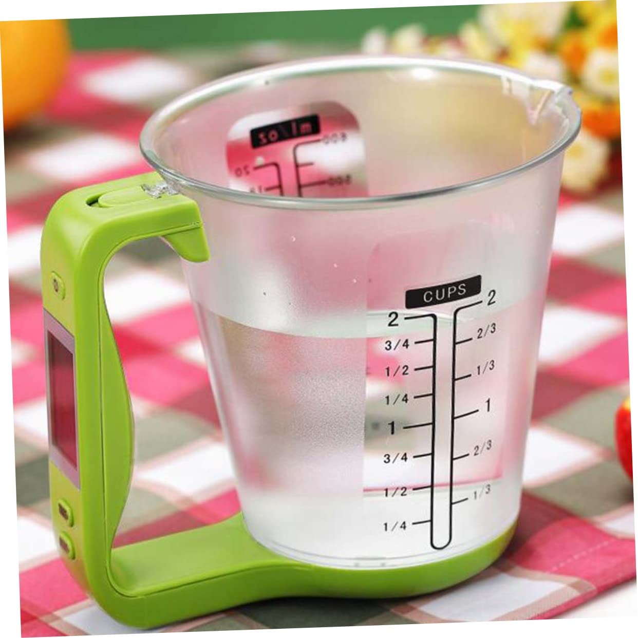 PRETYZOOM 1000g Taza De Medición Digital Multifuncional Pantalla Lcd Capacidad De Vaso Electrónico Para Cocina Color Verde