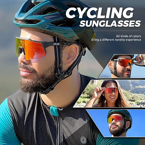 Kapvoe Photochromic Cycling Glasses Mountain Bike Sunglasses Mtb Bicycle Riding Clear Colorful High Definition Lenses 08 Red #TOP1