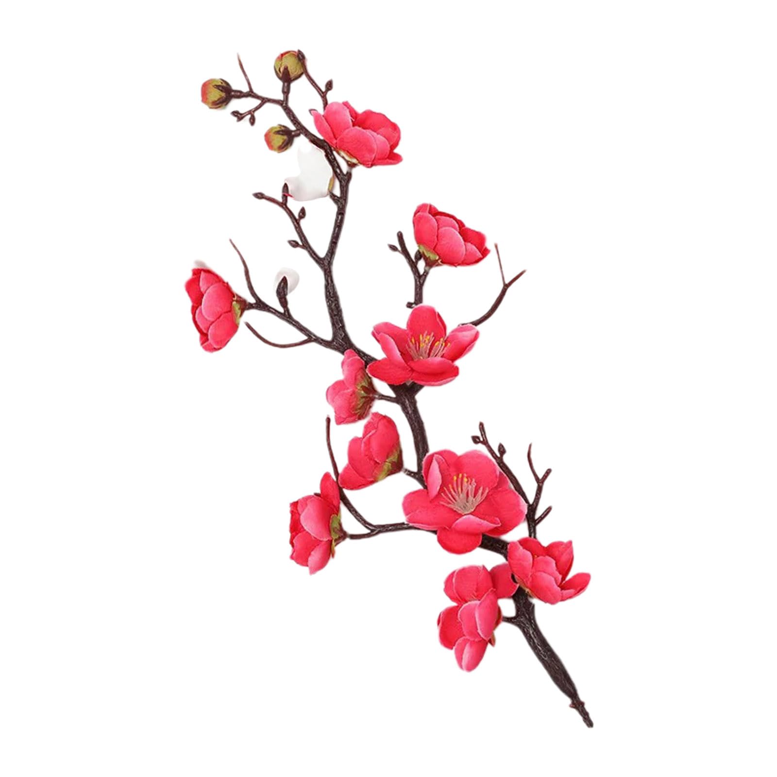 Lerpwige Spring Plum Blossom Bouquet Branch Silk Flower Artificial Flowers For Wedding Home Office Party Hotel Yard Decoration