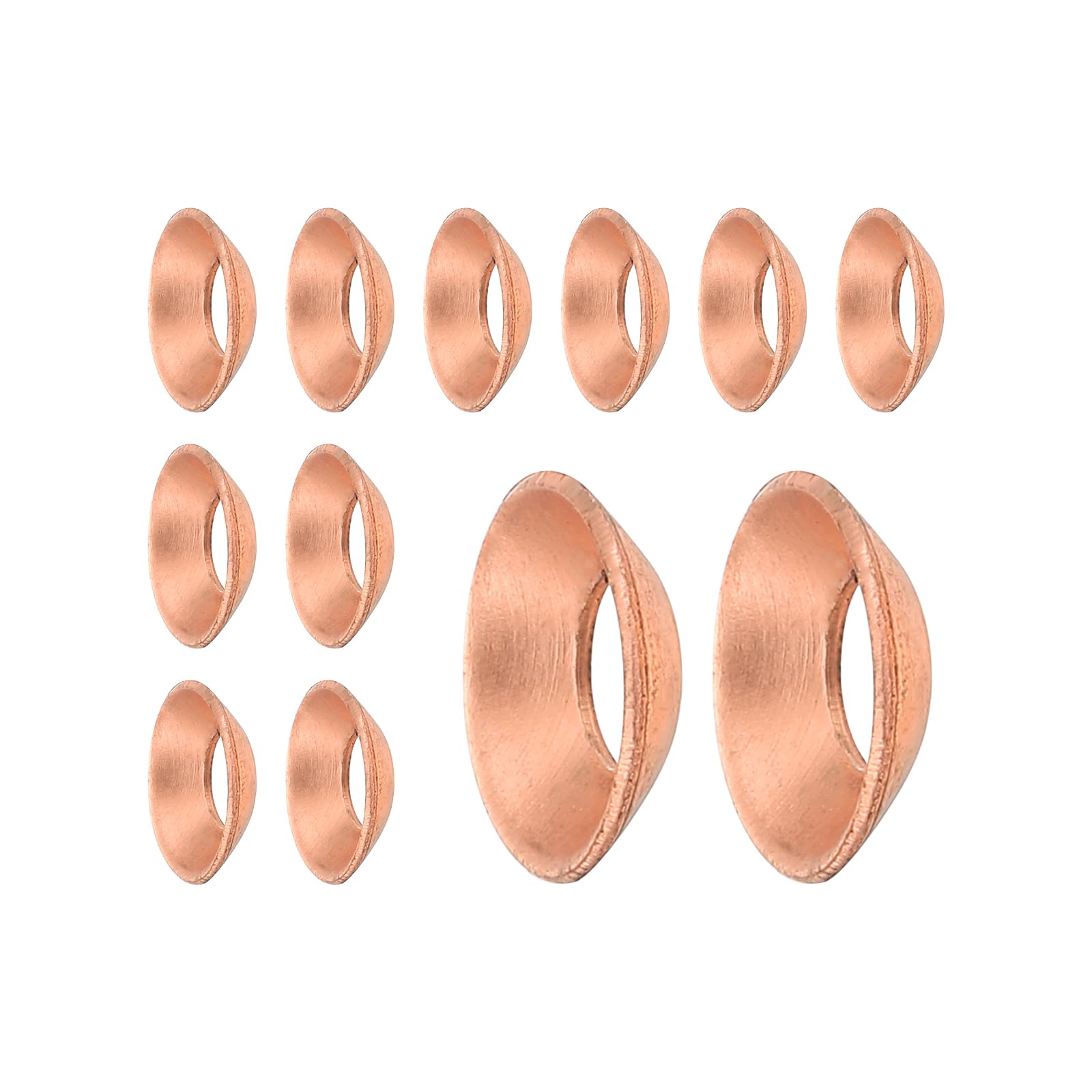 uxcell 12Pcs Copper Flare Gasket, Fit for 1/4" Tube Size, 45 Degree Copper Flare Fitting for Air Conditioner Refrigeration Accessories