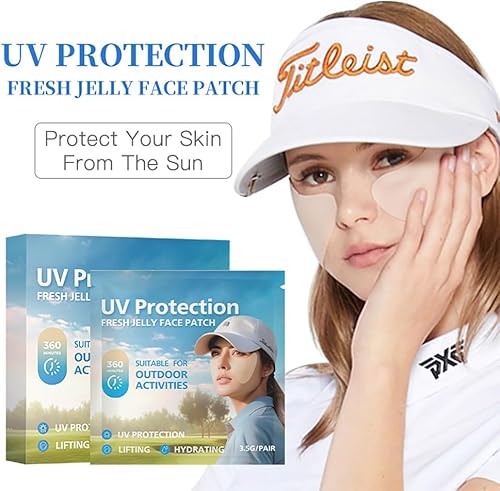 Miniatura 7 de AKARY 5 pares de parches de protección solar para la cara de golf, máscara facial con protección UV, transpirable y ligero para el verano, al aire