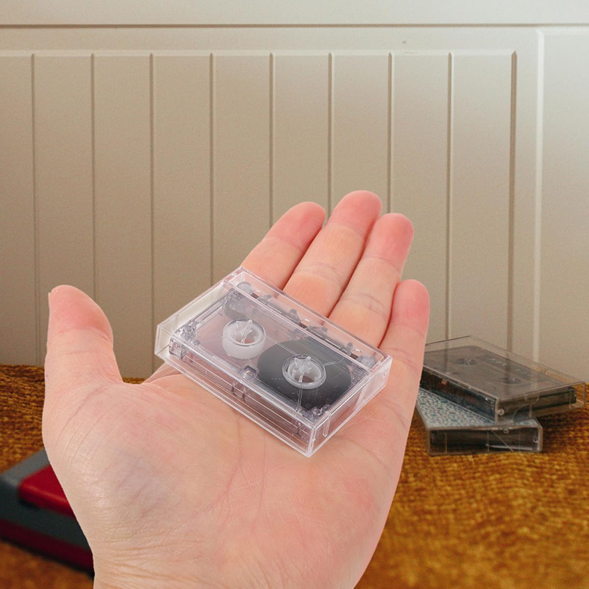 Mipcase Lot de 2 K7 Audio Vierge Mini Design de 60 en Plastique Cassettes Audio pour L'enregistrement Compactes et Compatibles et Cours de Langue