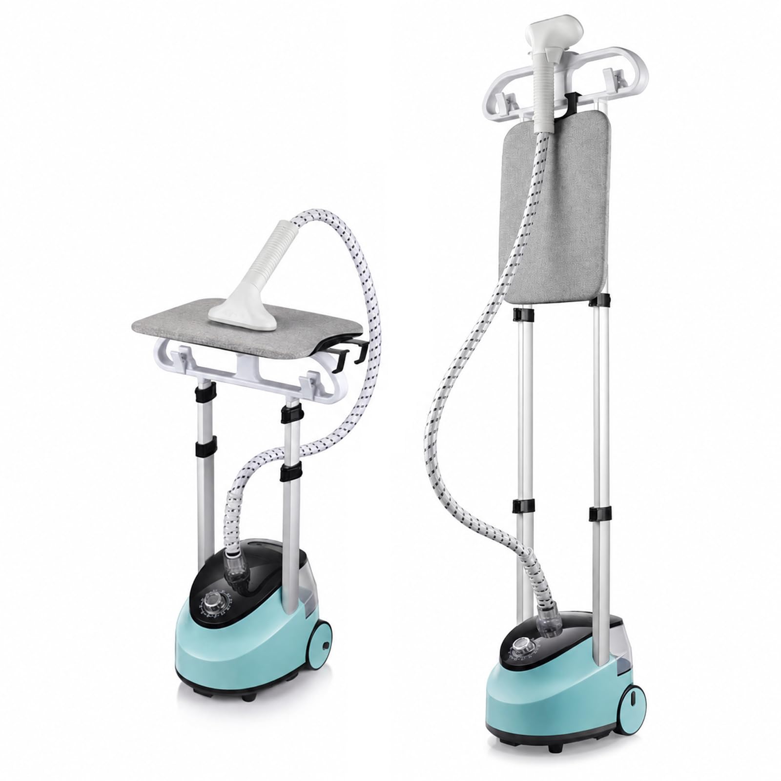 2000W Standing Clothes Steamer, Professional Standing Garment Steamer for Clothes with Ironing Board, 30s Fast Heat, 2L Water Tank & 10 Adjustable Settings, 60min Continuous Steam, for Home & Travel