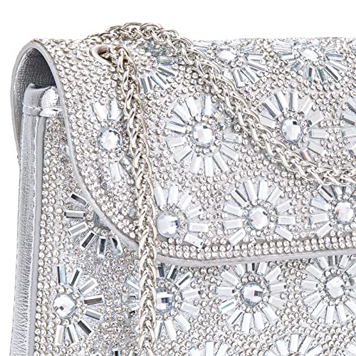 Bbtt.ful Shoulder Bags Crossbody Bag Purses Handbags Crystals Rhinestone Evening Bag For Women Clutch Purse With Chain (Silvery) #TOP7