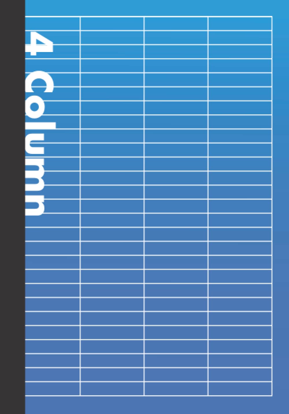 Simple 4-Column Notebook Blue: DIN A5 | 110 Pages | Perfect Binding | Durable Softcover | Lined With 4-Column Template