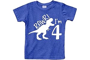 Rawr I'm 4 Year Old Boy Shirt Roar 4th Birthday Boy Dinosaur T-shirt