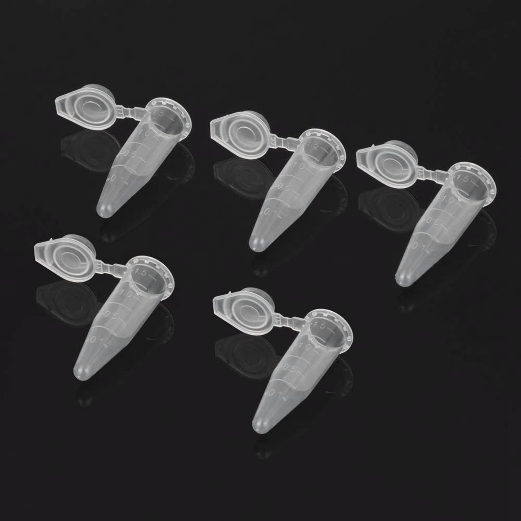 3000 mini tubos centrífugos de 1,5 ml de plástico transparente raduado con tapa a presión