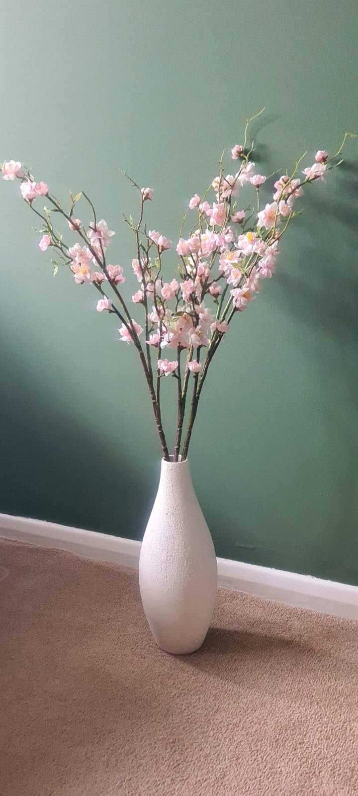 DIAMANTE Earthenware Vase sandy white - Matt Sand Textured Finish - 35cm Tall