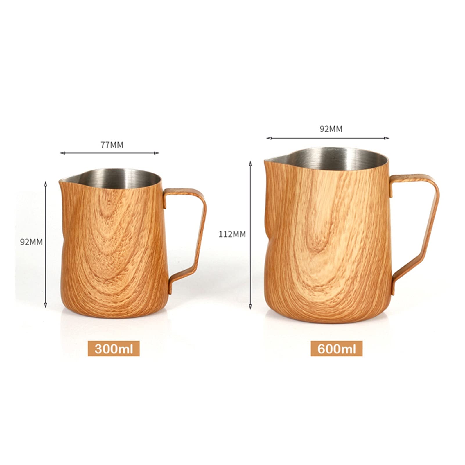 Milchkrug 300/600ml Körnung Edelstahl Schaumkugel Pull Pull Flower Cup Espresso-Kaffee-Kaffee-Kaffee-Milch-Brüder Becher Kaffee-Werkzeuge Milchkännchen Porzellan (Capacity : 300ml)
