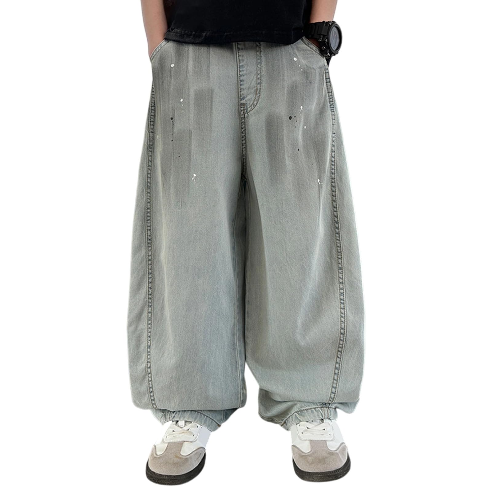 Generico Jeans Ragazzo 16 Anni-Pantaloni Estivi per Ragazzi, Jeans Leggeri e Traspiranti, per Bambini, Casual, da Indossare Tutti i Giorni, Comodi ed Elasticizzati, per Ragazzi dai 5 ai 16 Anni