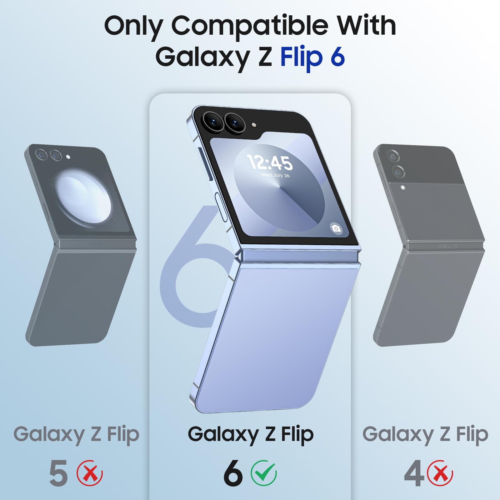 GooseBox for Samsung Galaxy Z Flip 6 Case with Screen Protection, Flip z 6 Slim HD Clearly Case Ultra-Thin Anti-Scratch Shockproof Phone Case Support Wireless Charging Protective Case(2024)-(Black)