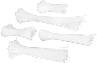 5 Pack Cable Ties Zip,Wraps Set Nylon Wire Cord Fasteners Plastic Cable Ties from Small to Large Heavy Duty Nylon tie Wraps for Organization (white)