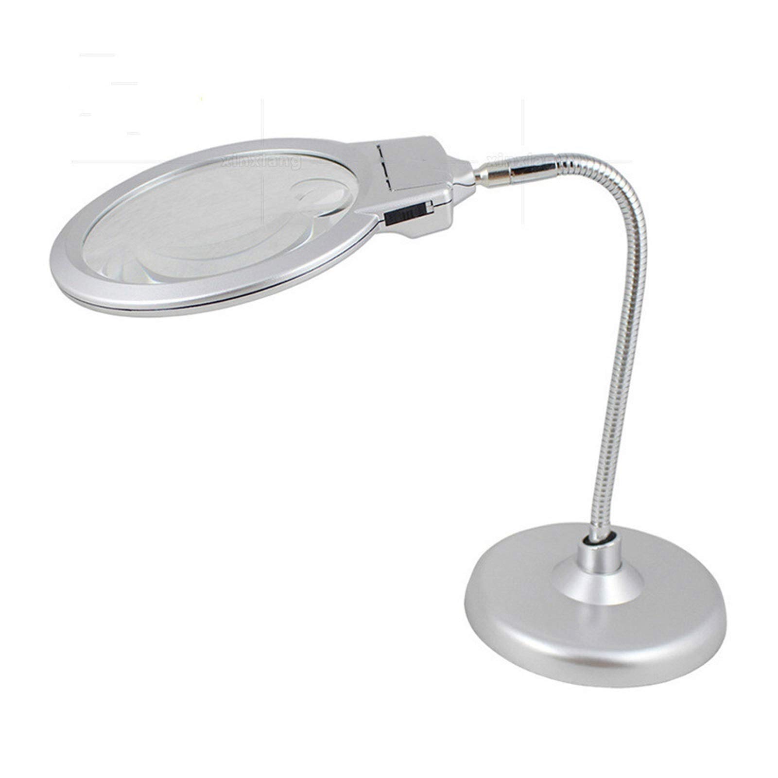 Lupa de sobremesa de Alta Gama con luz LED de Gran tamaño (130 mm), Tubo metálico Flexible Que se Puede Doblar.