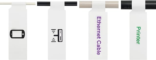 Mr-Label A4 Self-adhesive Cable Label - with Free Online Print Tool - for Inkjet Printing (10 Sheets (300 Labels), white)