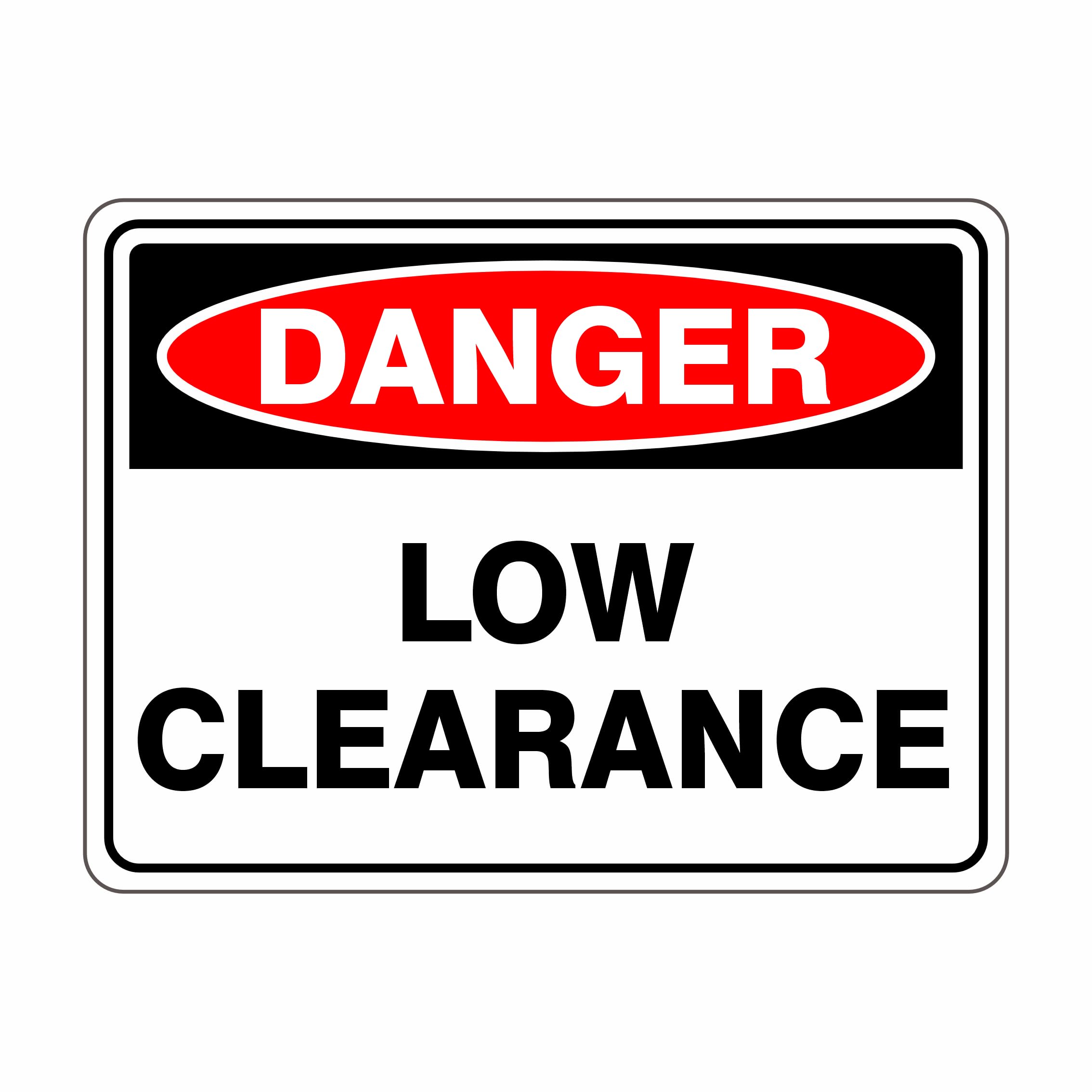 Low Clearance Danger Signs Metal Tin Sign 8 x 12 inch for Industrial & Commercial