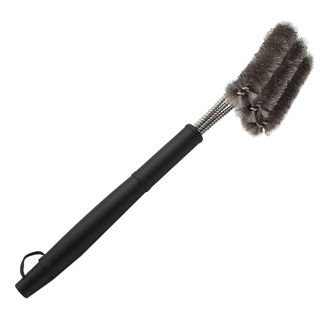 Yapeach Barbecue Grill Cleaning Brush, 3-in-1 Safe 18inch Stainless Steel Wire Bristle Cleaner with Sturdy Triple Head Vertical or Crosswise (Black)