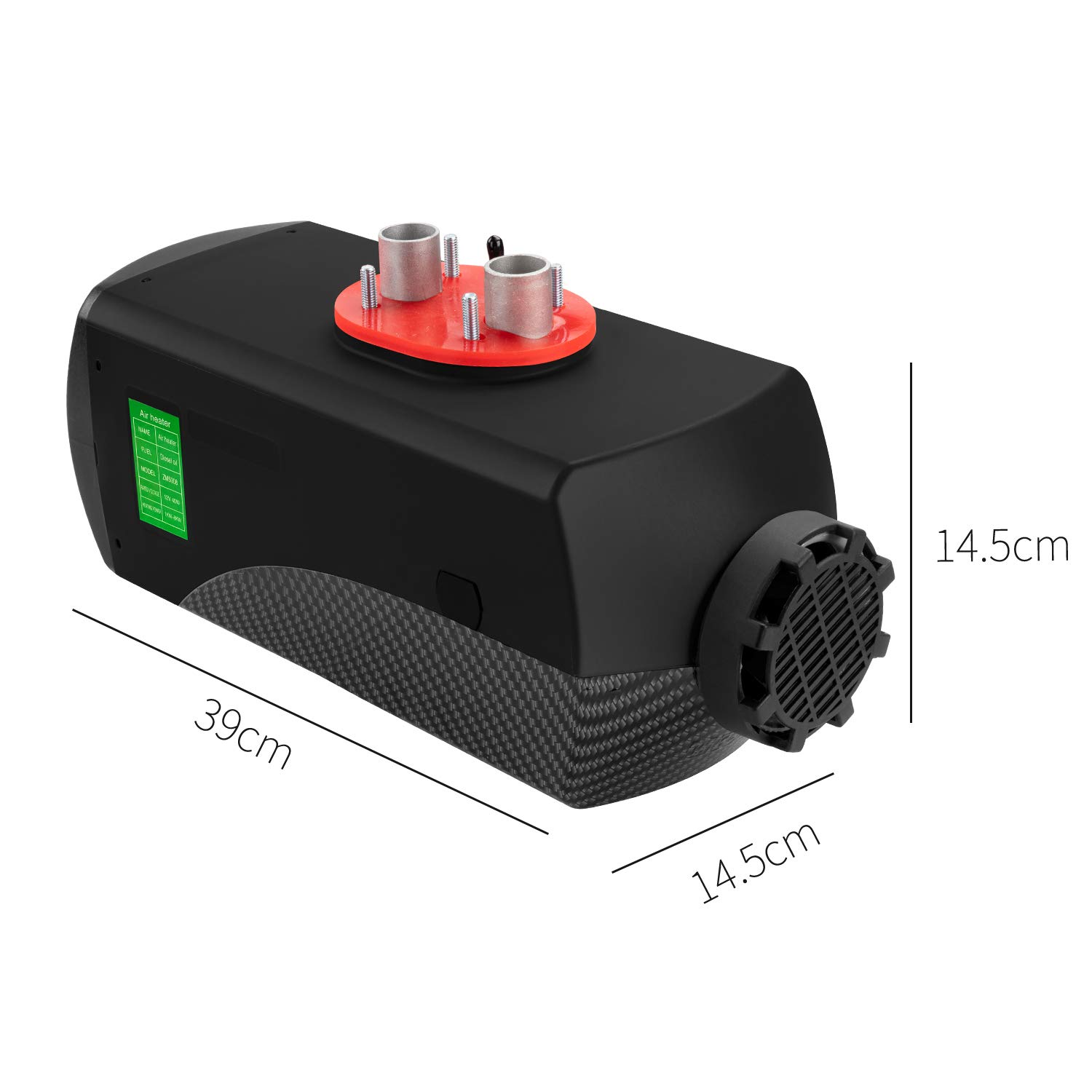 2KW / 5KW / 8KW Riscaldatore ad Aria Diesel 12V Riscaldatore di parcheggio per Camion per Barche per Auto con Interruttore LCD (Fibra di Carbonio Nero, 8KW Nuovo Telecomando)