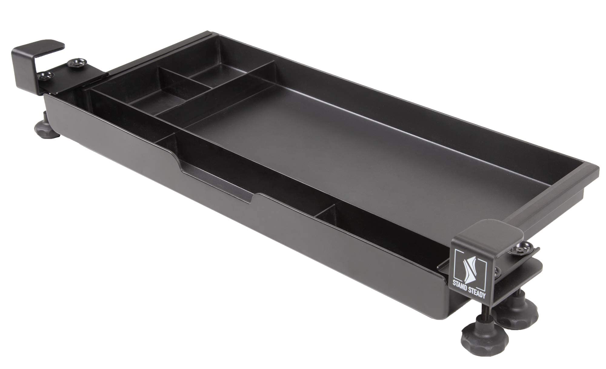 Photo 1 of Stand Steady Clamp-On Desk Drawer | Under Desk Storage with Damage-Free Easy Installation - No Drilling Required | Six Compartment Organizer for Pens, Pencils, Clips & More! (31.5 L x 12 D x 5.5 H)