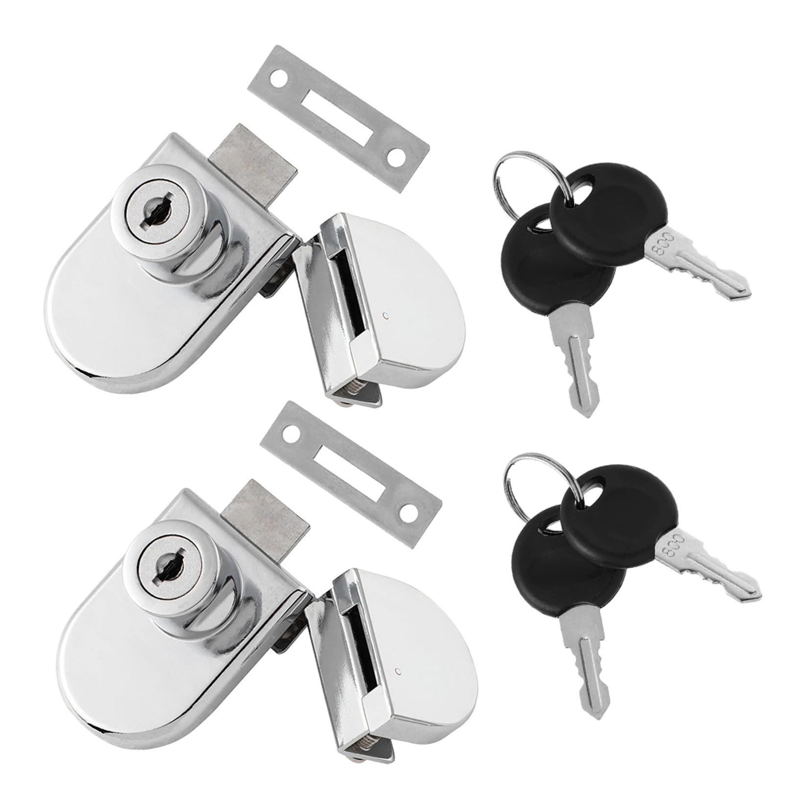 Serrure pour vitrine en alliage de zinc avec double verrou pour porte en verre coulissante
